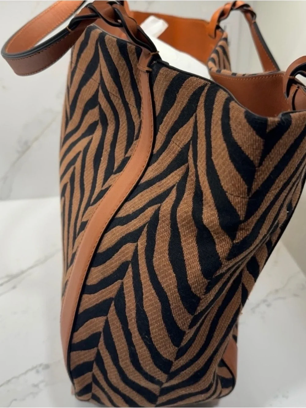 Ulla Johnson Albers Tiger Canvas Tote Bag